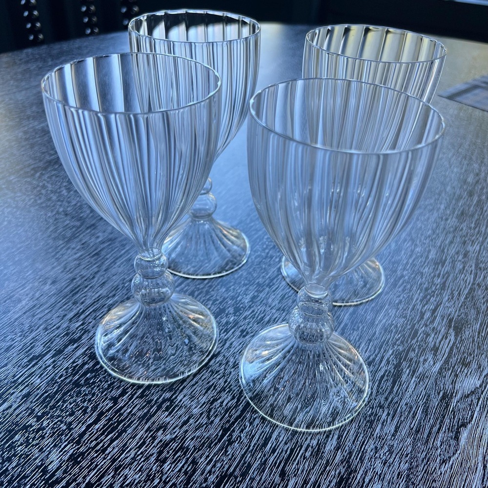 Fluted ribbed wine‎ glasses